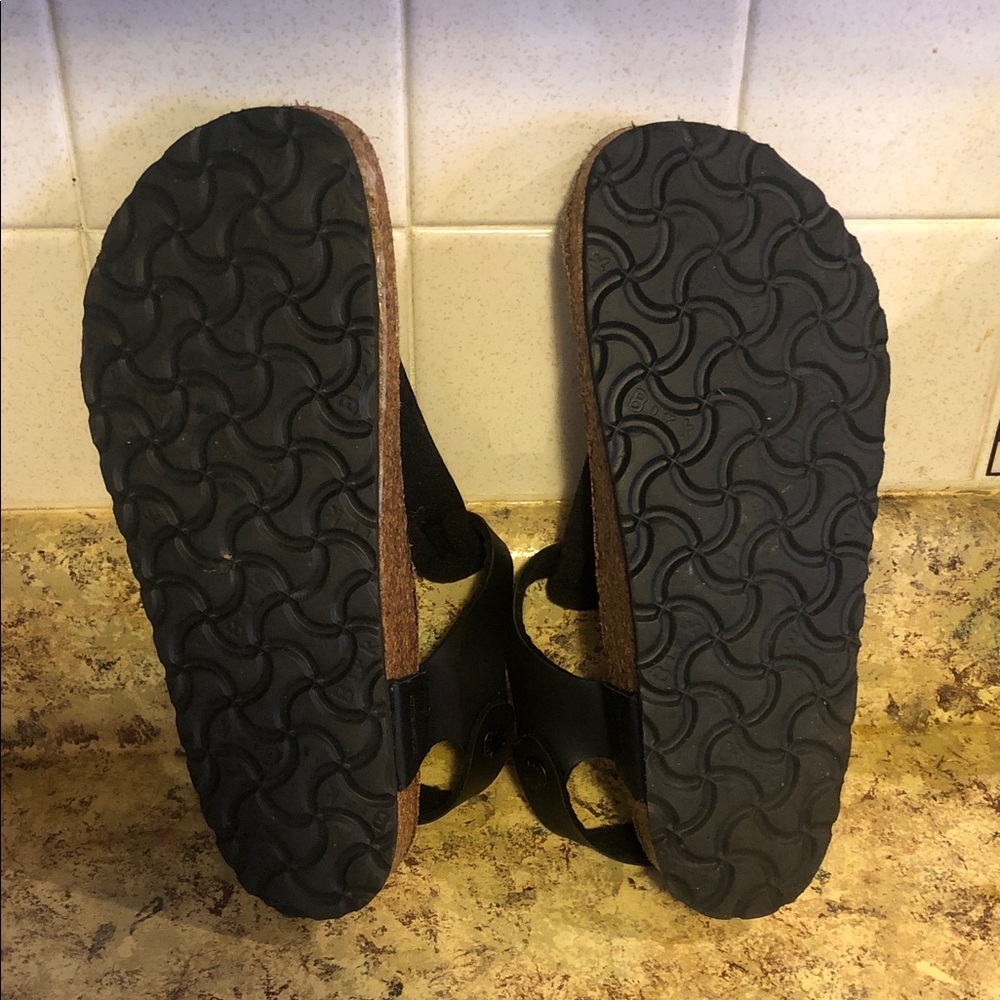 Birkenstock Black Leather T-Strap Sandals - Picture 5 of 6
